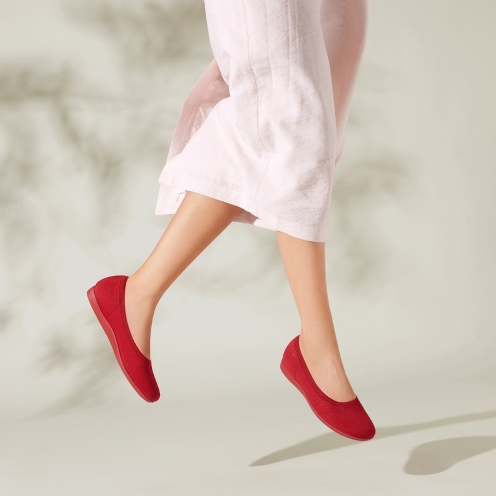 VIVAIA‎ Round Toe Walking Shoes  Red Comfort Ballet Flats Shoes EU/41.5 US/10